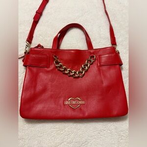 Love Moschino Red Shoulder Bag.